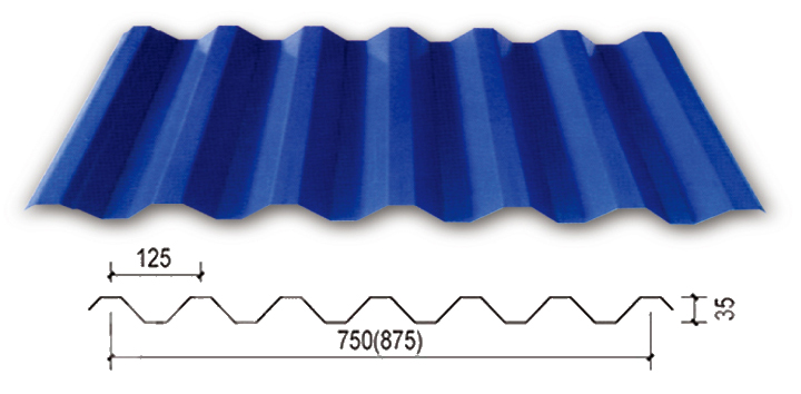 YX35-125-750型（V-125型彩鋼板）彩鋼壓型板